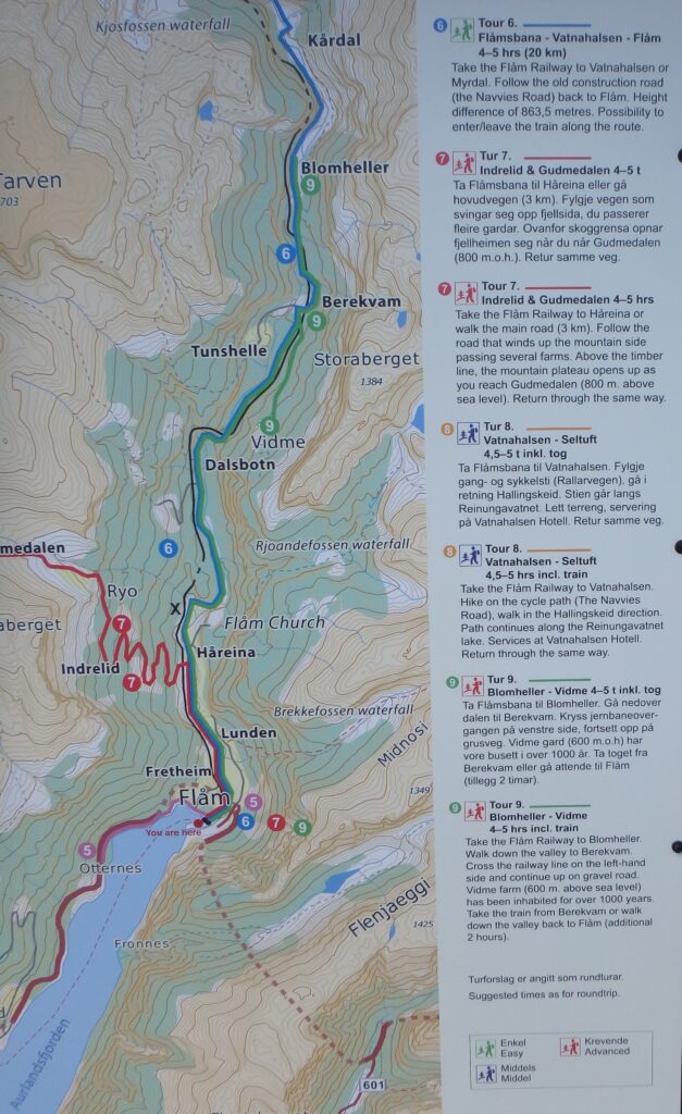 Flam hiking map