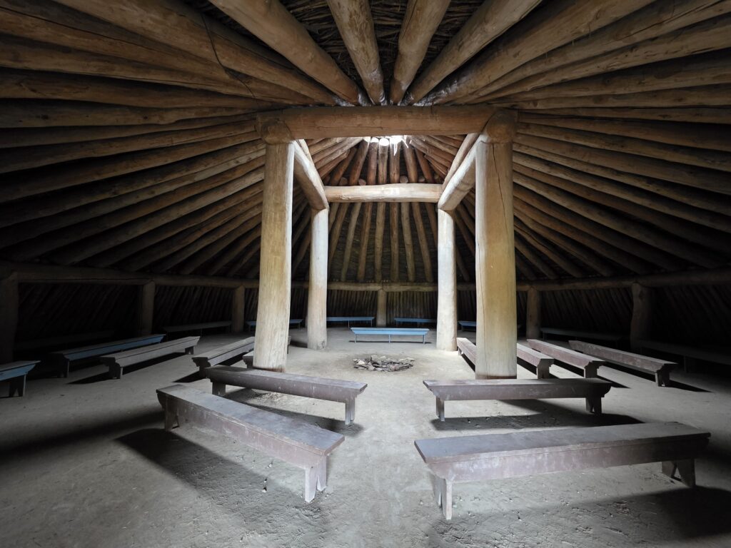 Inside the earthlodge